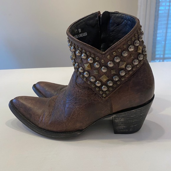 Old Gringo Women's Mini Belinda 7"‎ Ankle Boots Size 7 B Brown Bootie Cowboy - Picture 3 of 16